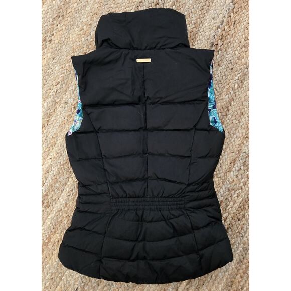 Lilly Pulitzer Syd Black Down Filled Puffer Vest Xs Zippered Pockets - Picture 2 of 9